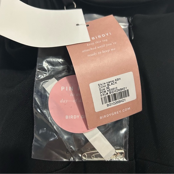 NWT Birdy Grey Ash gown XS black bridesmaid dress bump friendly neutral formal - Picture 9 of 12